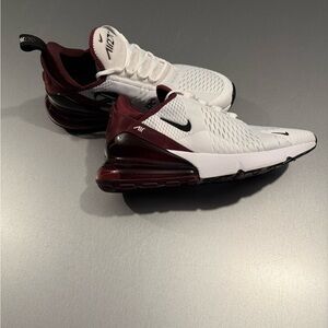 Nike White and Red Athletic Shoes with Air Max 270.  Worn twice.  9/10 condition